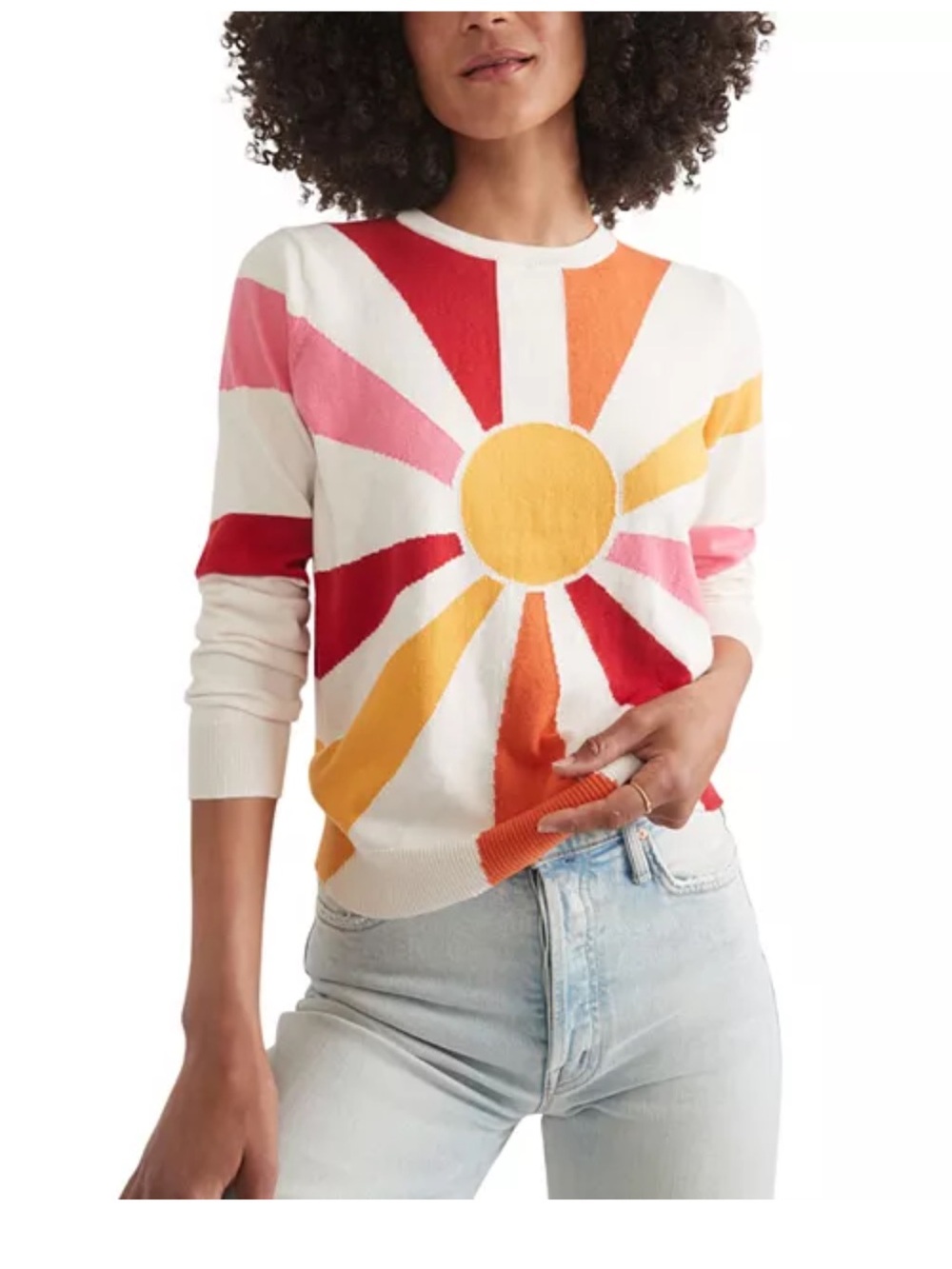 Marine Layer Exploded Sun Icon Sweater Multicolor Size S NWT